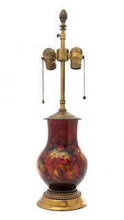 * Moorcroft, ENGLAND, FIRST HALF 20TH CENTURY, a rouge flambe lamp