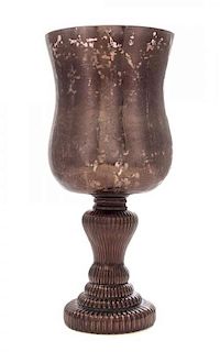 A Bohemian Mercury and Colored Glass Urn Height 13 inches