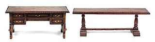 Two Furniture Articles Width of refectory table 7 inches.