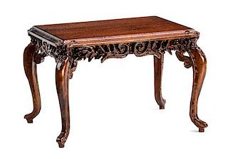 A Rococo Style Mahogany Table Height 2 1/2 x width 3 5/8 x depth 2 7/8 inches.