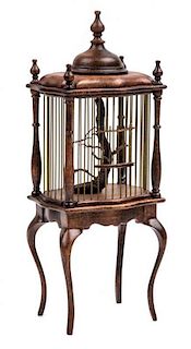 A Queen Anne Style Birdcage on Stand Height 5 1/8 x width 2 1/8 x depth 1 5/8 inches.