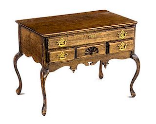 A Queen Anne Style Lowboy Height 2 3/8 x width 3 1/4 x depth 2 1/8 inches.