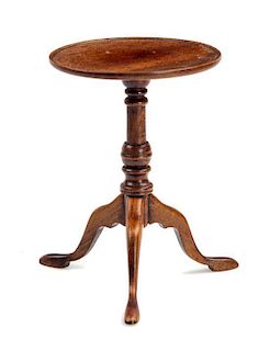 A Queen Anne Style Tea Table Height 2 1/2 x diameter 1 3/4 inches.