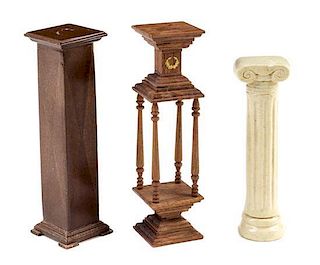 Three Pedestals Height of tallest 3 1/2 inches.