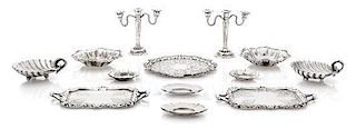 A Group of Thirteen Silver Table Articles, Guglielmo Cini, Florence, Italy, comprising a pair of two-handled trays, a pair of