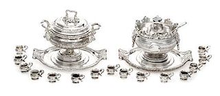 A Group of Silver Table Articles, Peter Acquisto, comprising a Queen Anne style monteith bowl, a punch ladle and an underplat