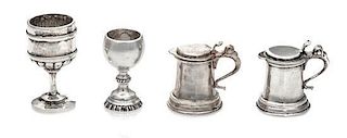 Four American Silver Table Articles, Obadiah Fisher, New York, NY, comprising a pair of tankards, a chalice and a goblet.