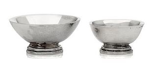 Two American Silver Bowls, Obadiah Fisher, New York, NY, comprising a Revere bowl and a circular center bowl raised on a step