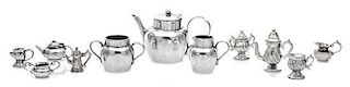 A Collection of Silver Tea and Coffee Articles, Various Makers, comprising a three-piece coffee service by Cornelius Saunders