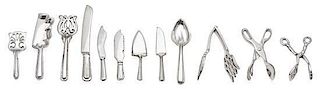 A Collection of Silver Serving Articles, , comprising a cake knife, a fish slice, a fish knife, a cake slice, a pie slice, a 