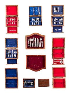 A Group of Nine Silver Boxes, Various Makers, comprising six examples by Judy Beals, three of which contain silver flatware a