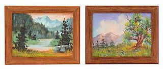 Sandy Dunn, (American, 20th Century), Mountain Landscapes, 1987 (two works)