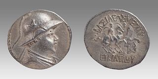 BAKTRIA, Greco-Baktrian Kingdom. Eukratides I Megas. c.170-145 BC.AR Tetradrachm