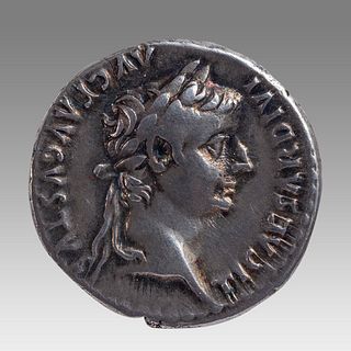 Tiberius. AD 14-37. AR Denarius (19mm, 3.78 gm). â€œTribute Pennyâ€ type.