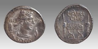 L. Furius Cn.f. Brocchus. 63 BC. AR Denarius (19mm, 3.84 gm). Rome mint.