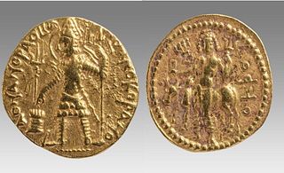 INDIA, Kushan Empire. Vasudeva I. Circa AD 192-225. gold Stater (21mm, 7.95 g, 1