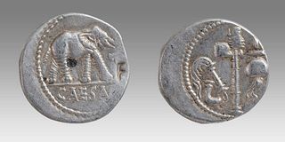 The Caesarians. Julius Caesar. April-August 49 BC. AR Denarius (18 mm, 3.99 g)