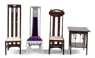Four Arts and Crafts Style Furniture Articles Height of tallest 4 7/8 inches.