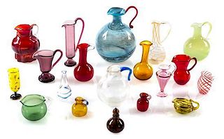 A Collection of Art Glass Articles Height of tallest 2 1/4 inches.