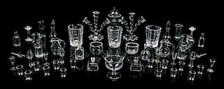 A Collection of Glass Table Articles Height of epergne 1 5/8 inches.