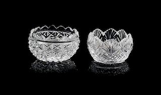 Two Crystalina Bowls Diameter of larger 1 7/8 inches.