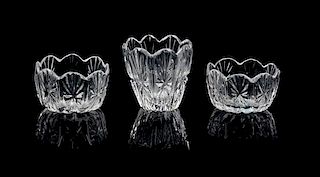 Three Crystalina Bowls Diameter of largest 3/4 inch.