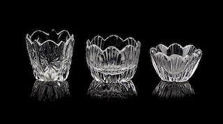 Three Crystalina Bowls Diameter of largest 3/4 inches.