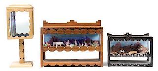 Three Southwestern Style Display Cases Height of tallest 5 3/4 inches.