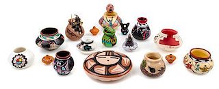 A Collection of Native American Pottery Articles Diameter of largest 1 1/2 inches.