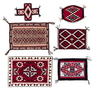 Six Navajo Rugs Largest: 7 7/8 x 5 1/2 inches.