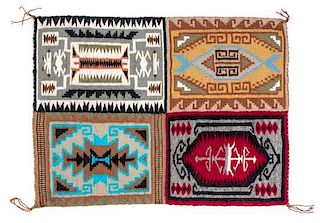 Two Navajo Wool Rugs Larger 13 1/2 x 9 3/4 inches.