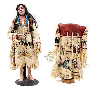 Two Native American War Honor Dresses Length of longest 4 inches.