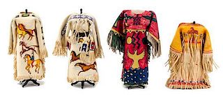 Four Native American Dresses Length of longest 4 3/4 inches.