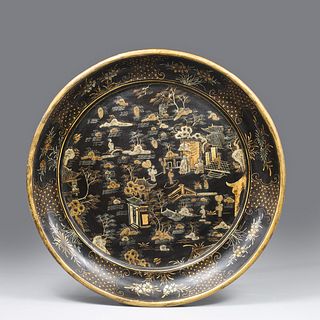 Chinese Gilt Lacquer Charger