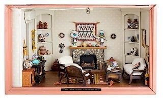 A Southwestern Style Room Box Height 11 1/4 x width 18 3/4 x depth 13 1/2 inches.