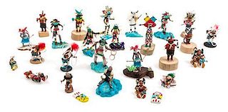 A Group of Native American Kachina Dolls Height of tallest 2 1/4 inches.