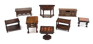A Group of Eight Furniture Articles Height of tallest 1 7/8 inches.