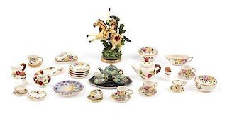 A Collection of Porcelain and Pottery Articles Height 1 7/8 inches.