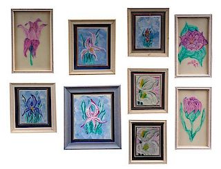 A Collection of Framed Works Largest 1 1/2 x 1 1/4 inches.