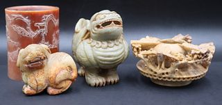 (4) Chinese Soapstone Carvings.