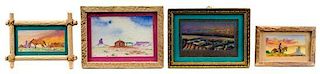 Terry Yazzie, (20th Century), Southwestern Landscapes (three works), together with a work depicting a Southwestern landscape 