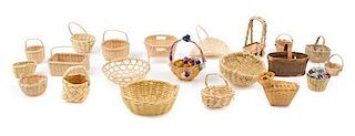 A Group of Twenty-One Baskets Width of widest 2 inches.