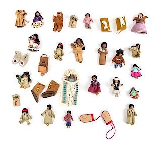 A Collection of Native American Dolls Length of longest 2 5/8 inches.