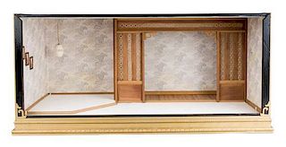 A Chinese Style Room Box Height 13 1/4 x width 28 1/4 x depth 12 3/8 inches.