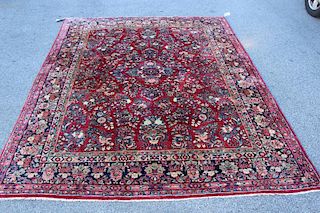 Fine Quality Handmade Sarouk Open Field Carpet.