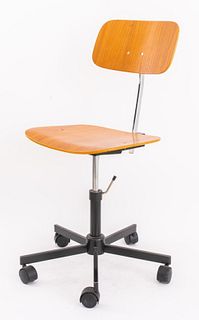 Danish Mid-Century Modern Kevi Wood Swivel Chair