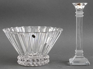 Waterford Crystal Cut Fruit Bowl & Candle Holder
