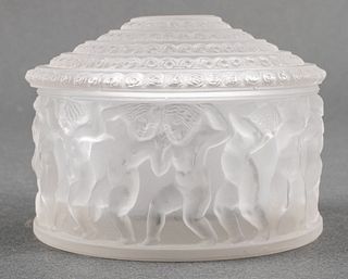Lalique "Enfants" Crystal Covered Trinket Box