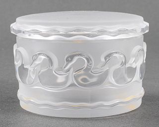 Lalique "Canards" Crystal Covered Trinket Box