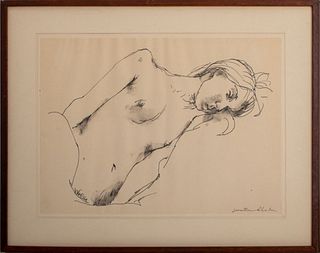 Jonathan Shahn 'Nude Woman' Ink on Paper